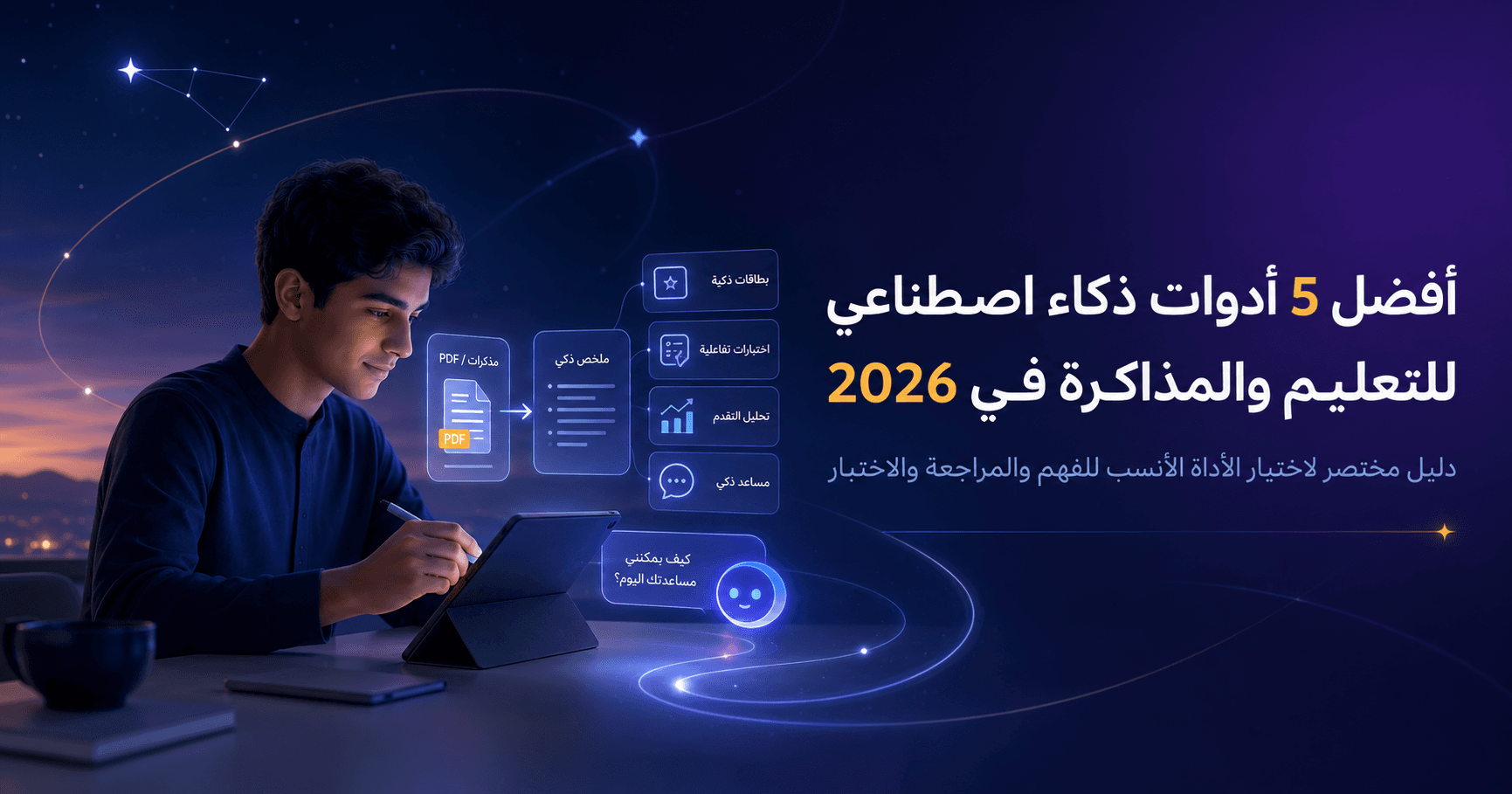 أفضل 5 أدوات ذكاء اصطناعي للتعليم والمذاكرة في 2026